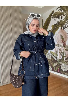 کت آبی زنانه رگولار Aselim Hijap Moda - کد 931069753