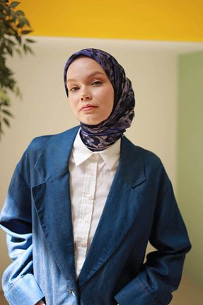 روسری بنفش پنبه پلی استر İpekhan - کد 931134653