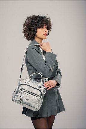 کیف دوشی طوسی زنانه چرم مصنوعی ÇÇS - کد 931062069