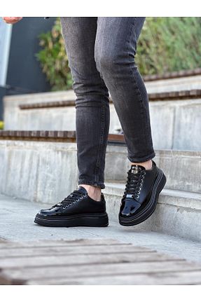 کفش اسنیکر مشکی مردانه چرم اصل ByItallanoshoes - کد 931068153