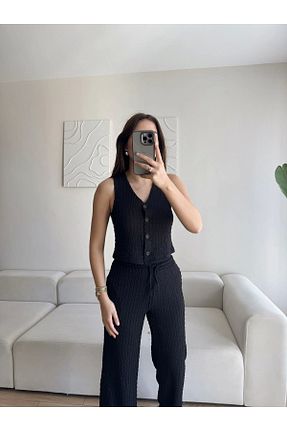 ست بالاتنه و پائین تنه رنگی زنانه بافتنی Zoom Butik - کد 931077661