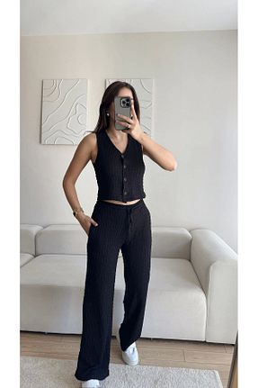 ست بالاتنه و پائین تنه رنگی زنانه بافتنی Zoom Butik - کد 931077661