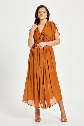 لباس قهوه ای زنانه بافتنی Serpil - کد 931074174