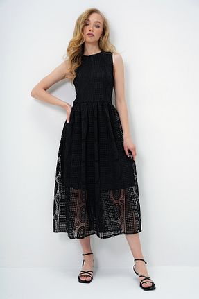 لباس مشکی زنانه بافتنی Trend Alaçatı Stili - کد 891517748
