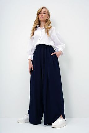 شلوار سرمه ای زنانه بافتنی Trend Alaçatı Stili - کد 929625038