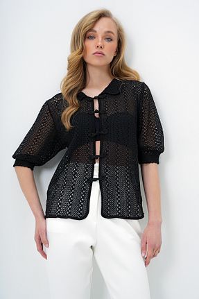 پیراهن مشکی زنانه رگولار Trend Alaçatı Stili - کد 929625028