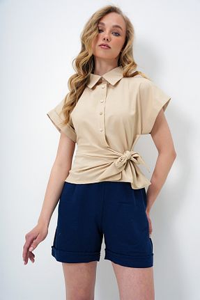 پیراهن بژ زنانه رگولار Trend Alaçatı Stili - کد 929619119
