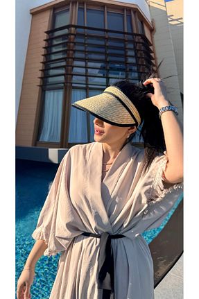 کلاه بژ زنانه حصیر Luminos Butik - کد 924135408