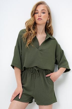 ست بالاتنه و پائین تنه خاکی زنانه بافتنی Trend Alaçatı Stili - کد 930998158