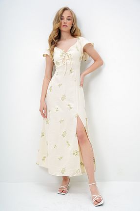 لباس بژ زنانه بافتنی Trend Alaçatı Stili - کد 930942854