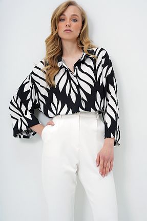 پیراهن مشکی زنانه اورسایز Trend Alaçatı Stili - کد 930942424