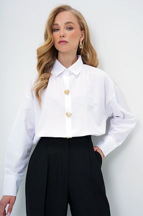 پیراهن سفید زنانه اورسایز Trend Alaçatı Stili - کد 930942908