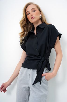 پیراهن مشکی زنانه Fitted Trend Alaçatı Stili - کد 930942667