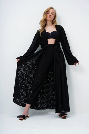 ست بالاتنه و پائین تنه مشکی زنانه بافت Trend Alaçatı Stili - کد 930942583