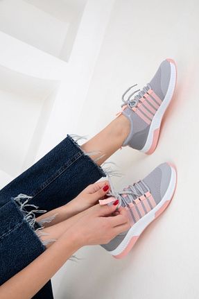 کفش اسنیکر صورتی زنانه بند دار SOHO - کد 641350657