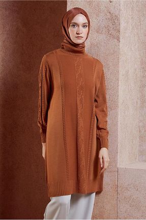 تونیک حجاب نارنجی زنانه تریکو Alvina - کد 865661032