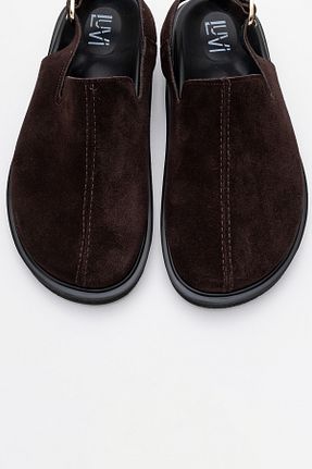 صندل قهوه ای زنانه پاشنه تخت luvishoes - کد 929576485