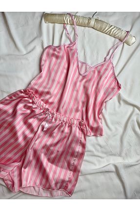 ست لباس راحتی صورتی زنانه ساده ROZENİN LINGERIE - کد 929583299