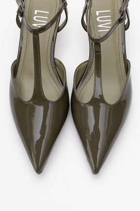 کفش پاشنه بلند کلاسیک خاکی زنانه چرم مصنوعی luvishoes - کد 929585508