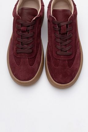 کفش اسنیکر زرشکی زنانه چرم اصل luvishoes - کد 929579373