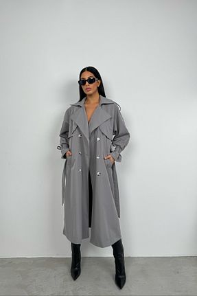 ترنچکت طوسی زنانه پلی آمید Black Fashion - کد 785219715