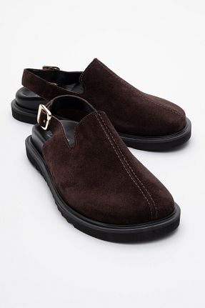 صندل قهوه ای زنانه پاشنه تخت luvishoes - کد 929576485