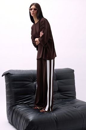 شلوار کرمگن قهوه ای زنانه Comfort Black Fashion - کد 900115376