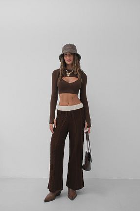 شلوار قهوه ای زنانه بافتنی Black Fashion - کد 790434236
