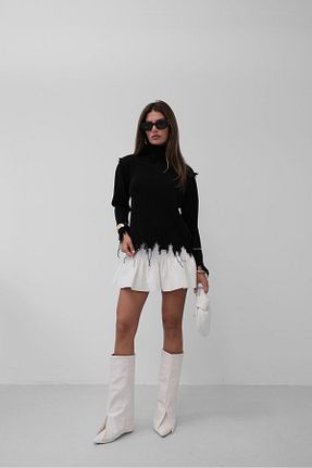 پلیور مشکی زنانه ساده Black Fashion - کد 790238066