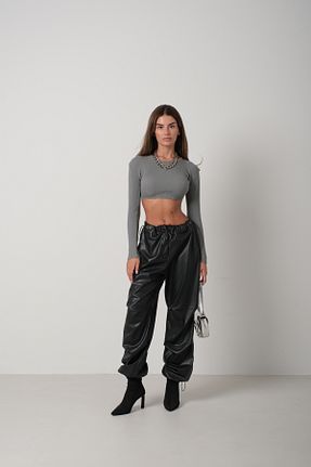 بلوز طوسی زنانه ساده Black Fashion - کد 785218710