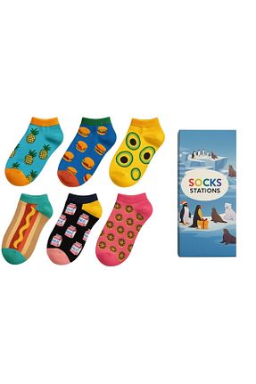 جوراب زرد زنانه پنبه - الاستین Socks Stations - کد 41264932