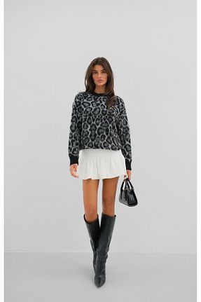 پلیور مشکی زنانه پلنگی Black Fashion - کد 860018565