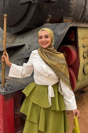 پیراهن حجاب سفید زنانه رگولار LOCCO - کد 922374836