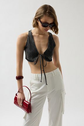بلوز طوسی زنانه ساده Black Fashion - کد 860722075