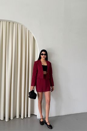 کت زرشکی زنانه پلی استر Eserden - کد 929676929