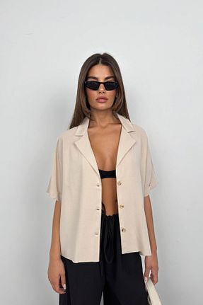 پیراهن بژ زنانه اورسایز Black Fashion - کد 812680952