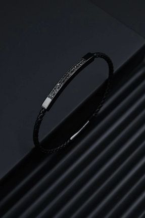 دستبند استیل (فولاد) مشکی مردانه استیل (فولاد) FERRO - کد 929606309