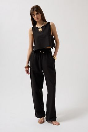 شلوار مشکی زنانه پنبه ای Black Fashion - کد 925765557