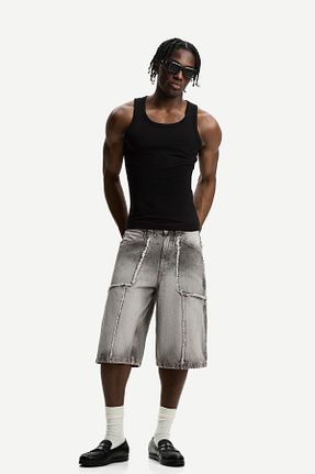 شلوارک و برمودا طوسی مردانه اسلیم Bershka - کد 929610065