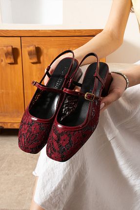 کفش مجلسی زرشکی زنانه چرم مصنوعی Parparastil - کد 929613343