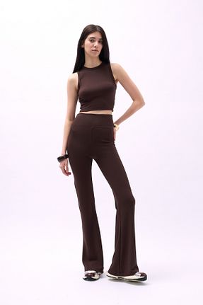 بلوز قهوه ای زنانه ساده Black Fashion - کد 900143757