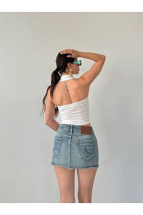بلوز سفید زنانه یقه پولو lika boutique - کد 929613883