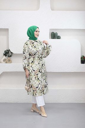 تونیک حجاب سبز زنانه پنبه ای MERVE TESETTÜR - کد 929677630