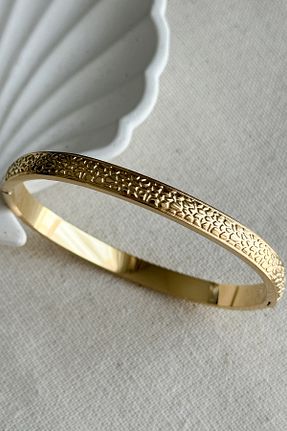 دستبند استیل (فولاد) زرد زنانه استیل (فولاد) Modacaprea - کد 929677967