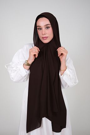 شال قهوه ای زنانه کرپ kermeipek - کد 927158209