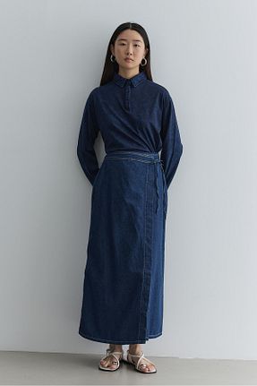 دامن سرمه ای زنانه جین Fahhar - کد 927652573
