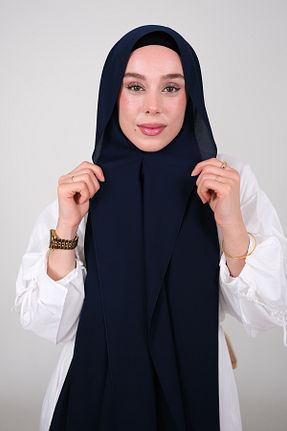 شال سرمه ای زنانه کرپ kermeipek - کد 927160786