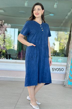 لباس سرمه ای زنانه بافتنی İnce Topuk - کد 929638778