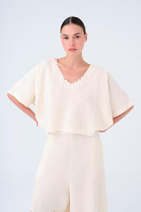 بلوز نباتی زنانه ساده MİİN - کد 929636151