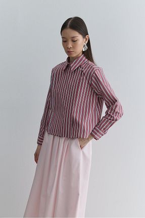 پیراهن زرشکی زنانه اورسایز Fahhar - کد 929648620